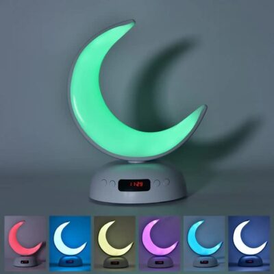 Moon Quran Speaker LED Light Colorful Lamp Azan Alarm Time Clock Quran Player SQ-902