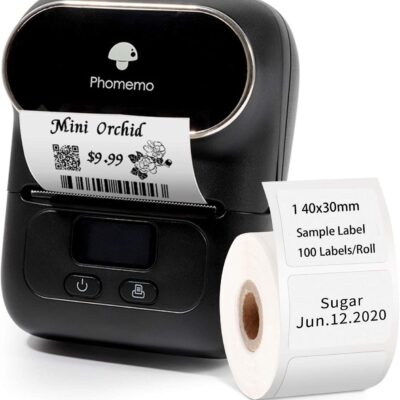 Phomemo M110 Bluetooth Label Maker for iOS & Android, with 1pack 40x30mm Label.