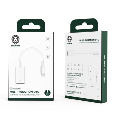 Green Multi-Function OTG ( Lightning To USB Camera Adapter ) – White