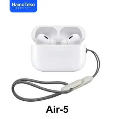 AIR-5 Haino Teko Germany Wireless In-Ear Bluetooth Earphone – High-Quality Sound, Free Silicon Cover, Compatible with iOS and Android – White
