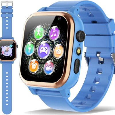 Kids Smart Watch for Boys Girls Learning Toys with 16 Puzzle Games Camera Video Recording Calorie Step Count Music Player Aluminum Case Flashlight Touch Screen Toddles Watches 3-12 Year Old Gifts
