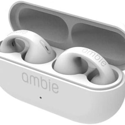AEsmart – 1:1 For Ambie Sound Earcuffs Upgrade Pro Earring Wireless Bluetooth Earphones Т𝖶Ѕ Ear Hook Headset Sport Earbuds (White)