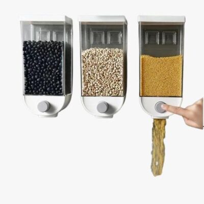 Cereal Dispenser Machine Kitchen Storage Grain Food Container 1L – White