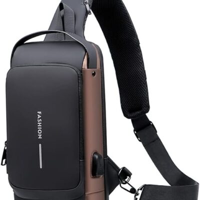 Anti theft Crossbody Sling bag,Shoulder Backpack,Lightweight Chest Daypack with USB Charging Port,Fit for 9.7” ipad