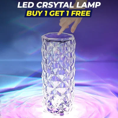 Buy 1 Get 1 Free Rose Crystal Acrylic Rechargeable Table Lamp Beautiful ambiance light for Dinning Table, Workstations & Party Night(BUY 1 GET 1 FREE