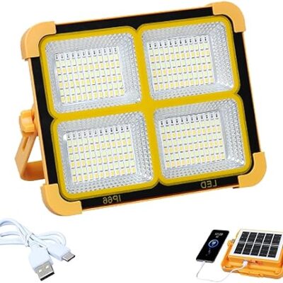 Solar LED Lights, Waterproof Solar Hand Light, Outdoor Solar Flood Lights with 4 Lighting Modes,Wireless Solar Floodlights, Magnetic Camping Light for Front Door Yard Garage Hiking Stay.
